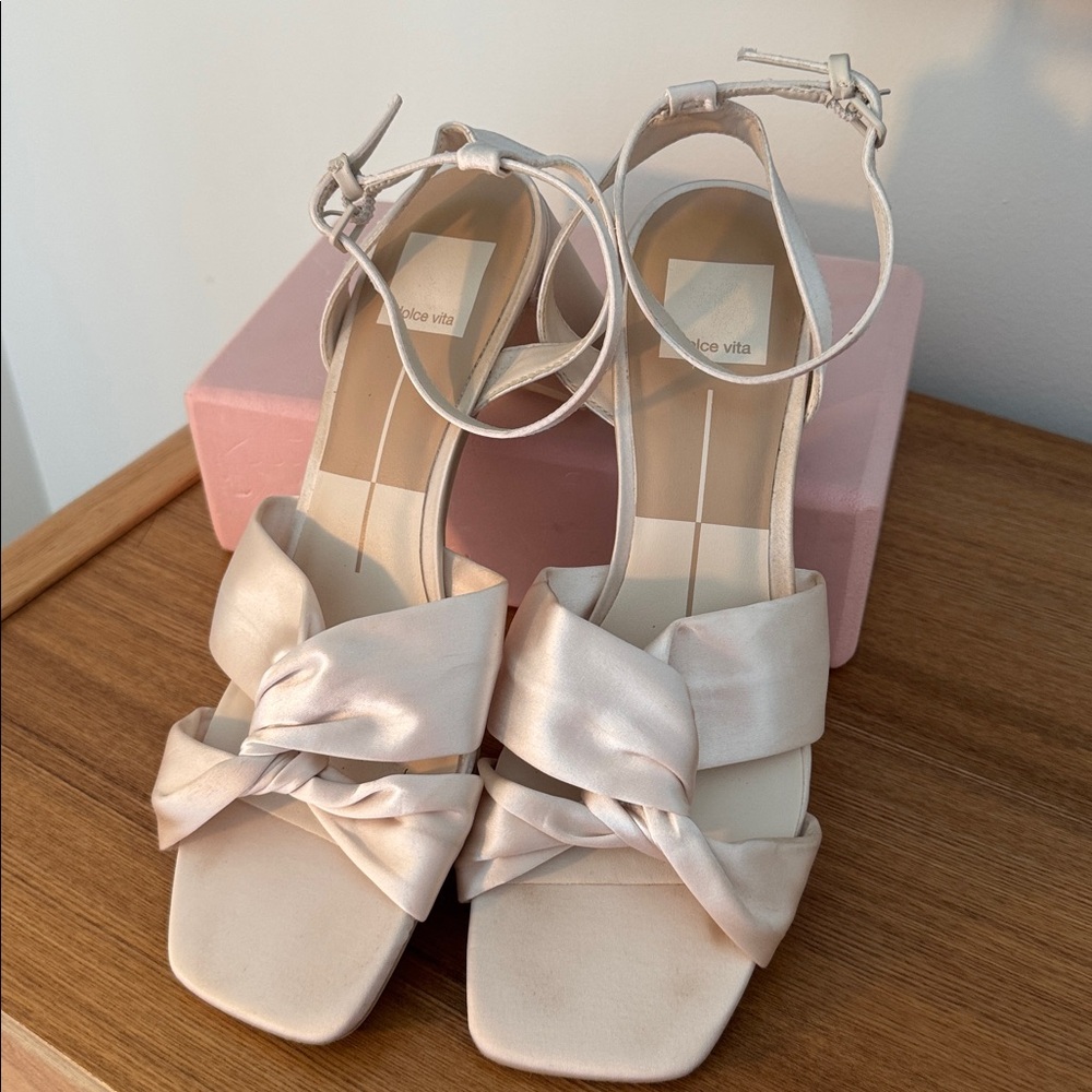 Dolce Vita Ivory Satin Brenna Knotted Sandals
